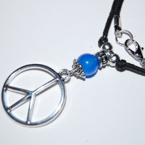 Peace Necklace,Peace Chocker Necklace,Peace Pendant,Choker Necklace - Picture 2 of 4